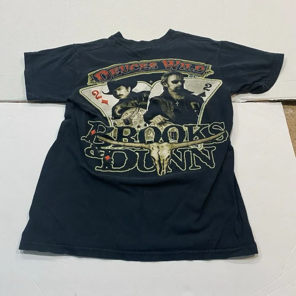 Vintage Brooks & Dunn - “Deuces Wild”. Black Shirt Small Faded